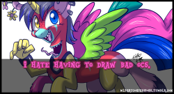 ponybalderdashery:  a-random-mod:  lizzymodblog:  mlpartconfessions:  Sometimes I get commissions or requests to draw someone’s OC. But sometimes I get people who request a alicorn black and red vampire prince pony or the daughter of pinkie pie and