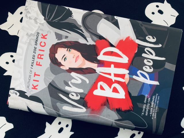 VERY BAD PEOPLE, with cover art depicting a young woman with a red "X" below her image (beneath the word "Bad"), against a backdrop of white ghosts on a black background. Photo by AHS.