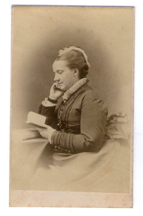 19th Century Carte De Visite Photographs with books as props 