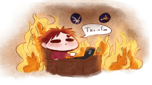 somesandthings: When everything isn’t fine, but you pretend that everything is fine (?). Meme 