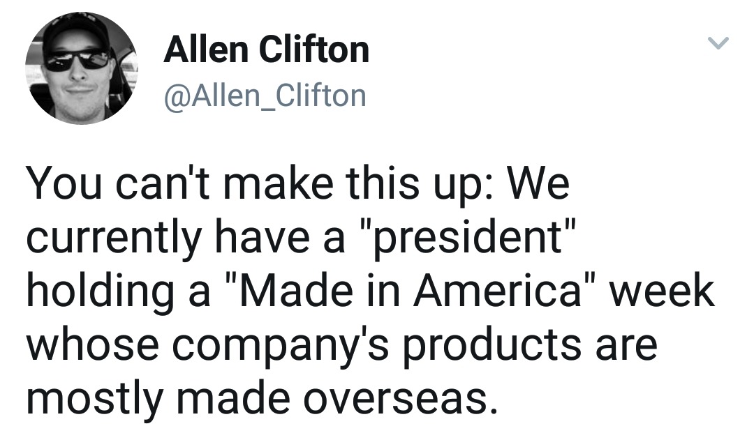 liberalsarecool:  Trump is a “Made in China” guy. Ivanka, too.
