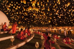 Lights Aloft (The Yi Peng Lantern Festival Near Chiang Mai, Thailand, When Thousands