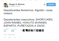 mandonguilla:  callaitomaswapito:  “Qué bien hueles! Que llevas?Nah, unas gotitas de talar arboles a cabezazos&quot;  Yo la compraría  Trio de gemelas pelirrojas y degollamiento de Nazis para navidad a este lado, por favor.  