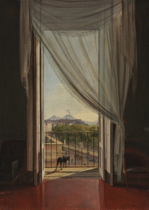 cma-modern-european-art: A View of Naples through a Window, Franz Ludwig Catel , 1824, Cleveland Mus