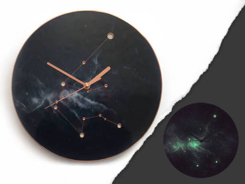 Glass Glow-in-the-Dark Constellation Clocks Light Up Your Zodiac SignWhether you’re a Scorpio or Aqu