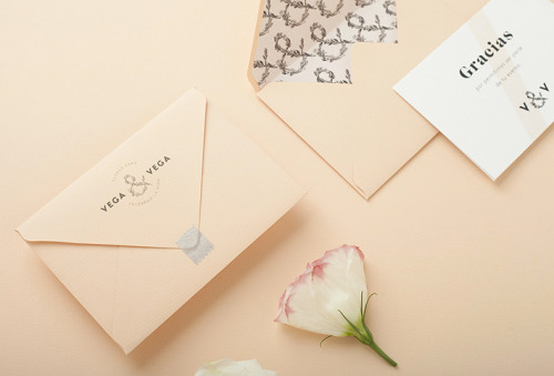 Beautiful floral logo and stationery design by Menta, Mexico