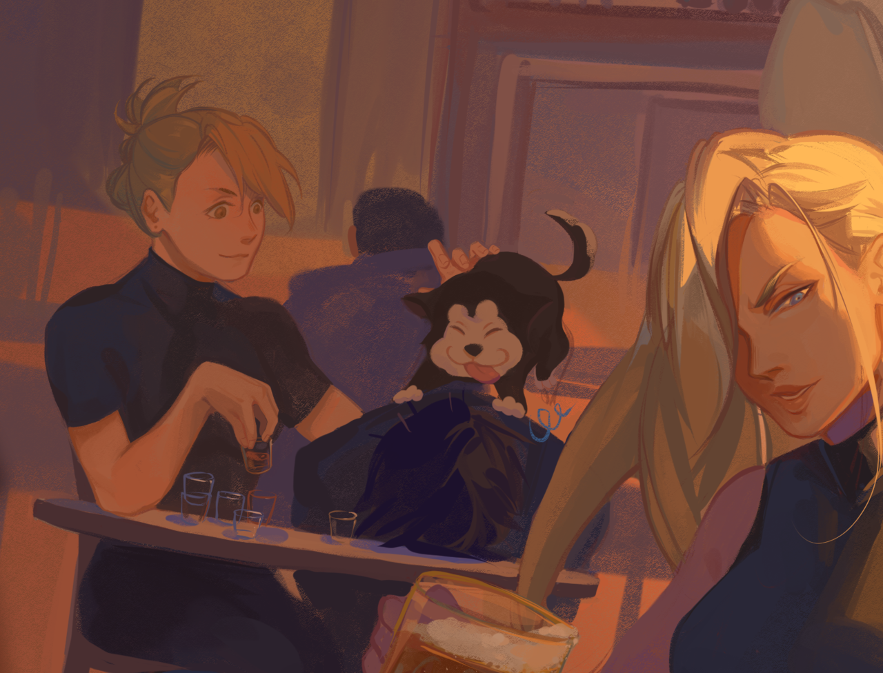 hanromi:
“ FMA After the fight - Wrestle!!
A more lighthearted scene featuring the gang when they’re not on duty!
”