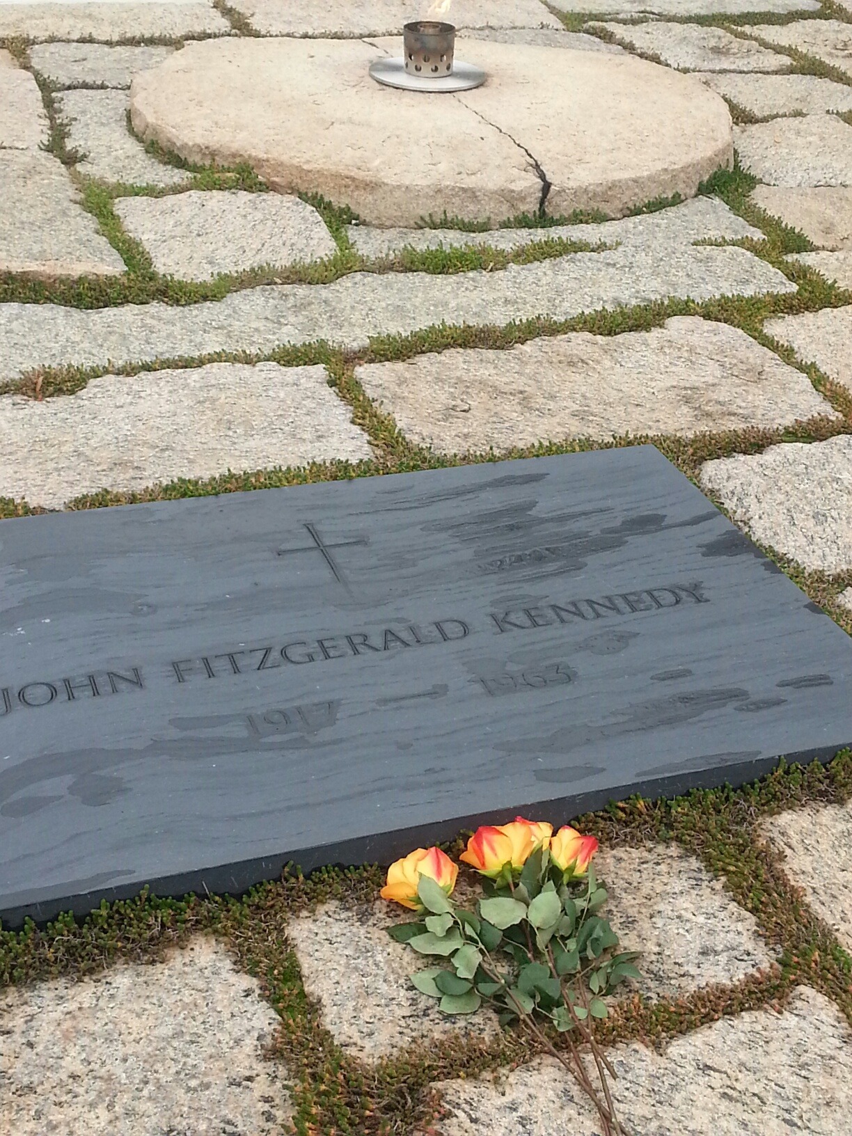 The J.F.K. Eternal Flame and the Deification of a Mere Mortal - by Taylor Marsh photo taken today at Arlington National Cemetery