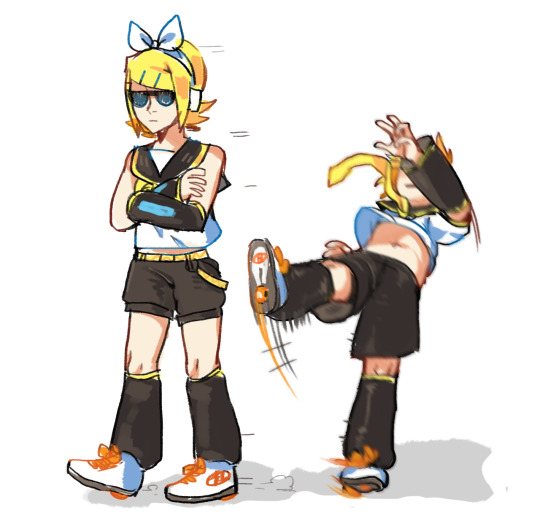 mmairo:  ayanami8:  len-kun-nau:  ok but  imagine the kagamines wearing heelys  are you telling me this isn’t canon   