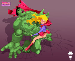 nsfwgamer:  Hulk and Supergirl by Dr Gasper
