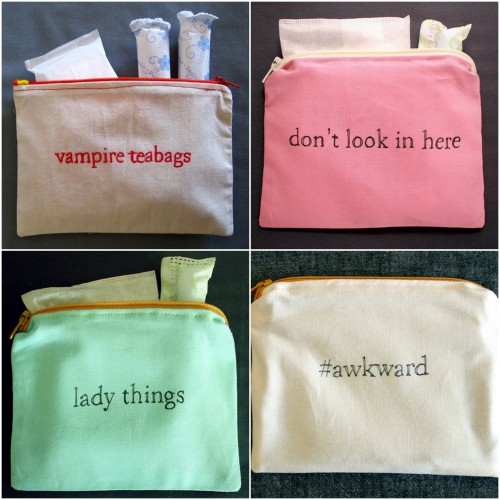 Indiscreet Toiletry Bags by Etsy Seller dreadfulgirlYou can see more of her pouches and tissue holde