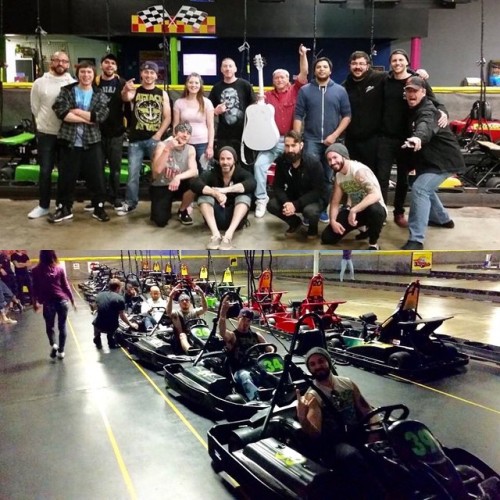 #Periphery dudes getting some track time in today with Indiana radio station #WBYR. #GoKartsWasYes