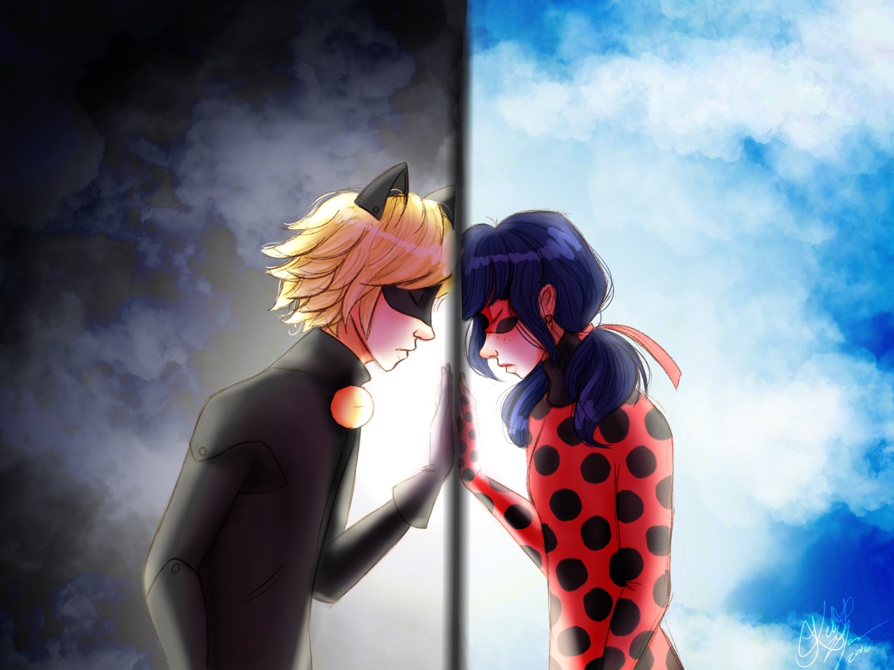 roseyxdraws:  Interrupting hiatus to bring you Ladynoir ♪( ´▽｀)