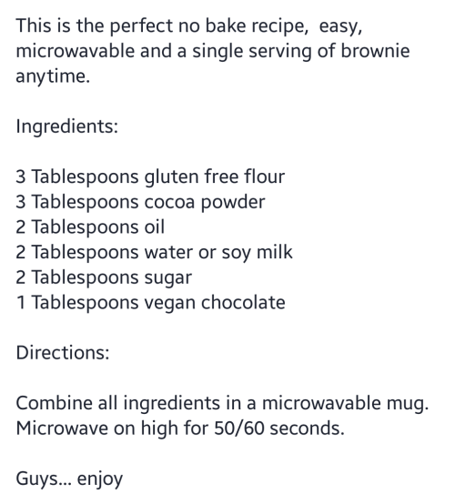6 Ingredients microwavable vegan brownie It’s not that hard to choose healthier options, guys 