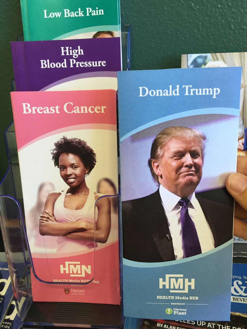 obviousplant:  I added this fake health brochure about Donald Trump to a doctor’s