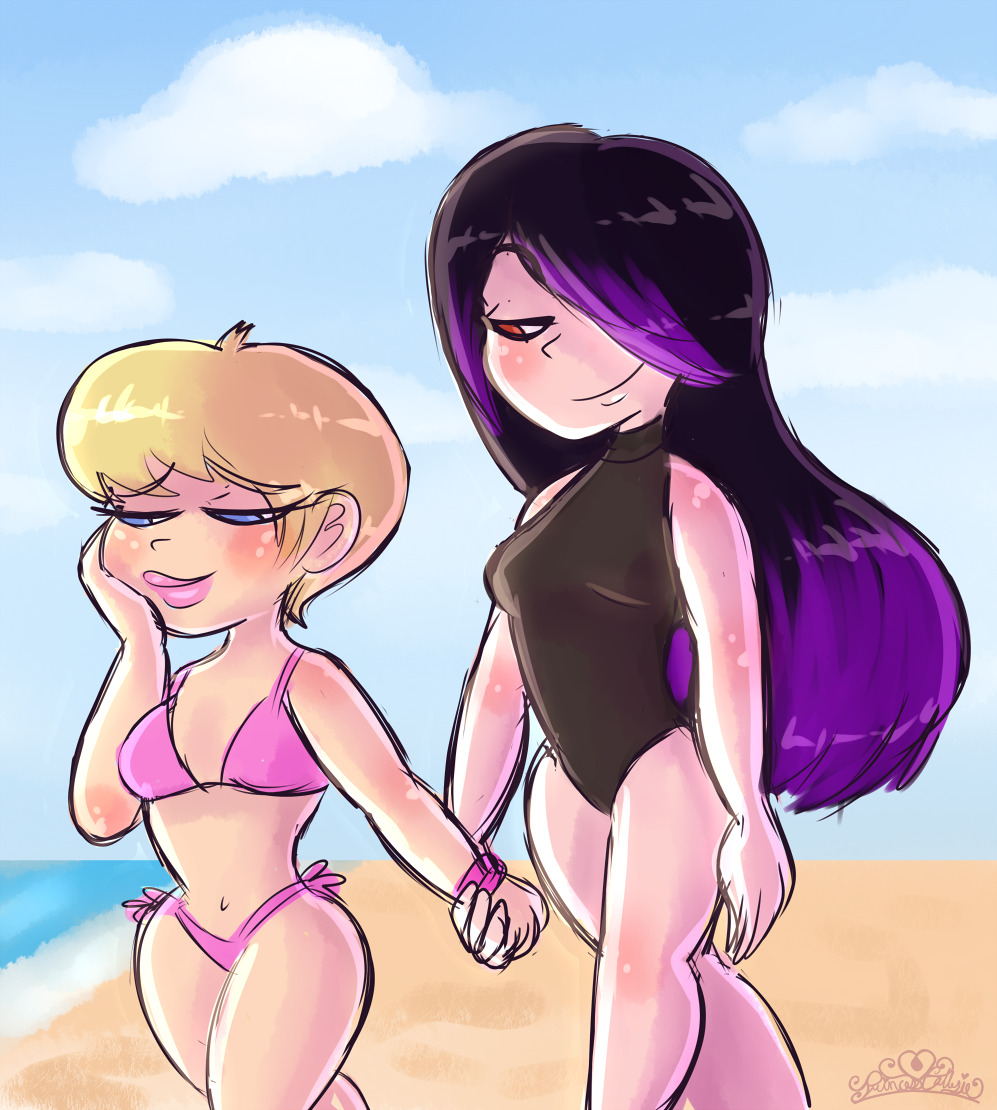 princesscallyie:  Commission of Rose and Juleka being cute gfs holding hands on the