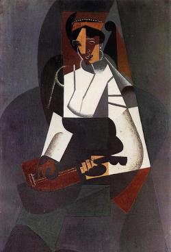 Artist-Gris: Woman With A Mandolin (After Corot), Juan Gris Medium: Oil,Board 