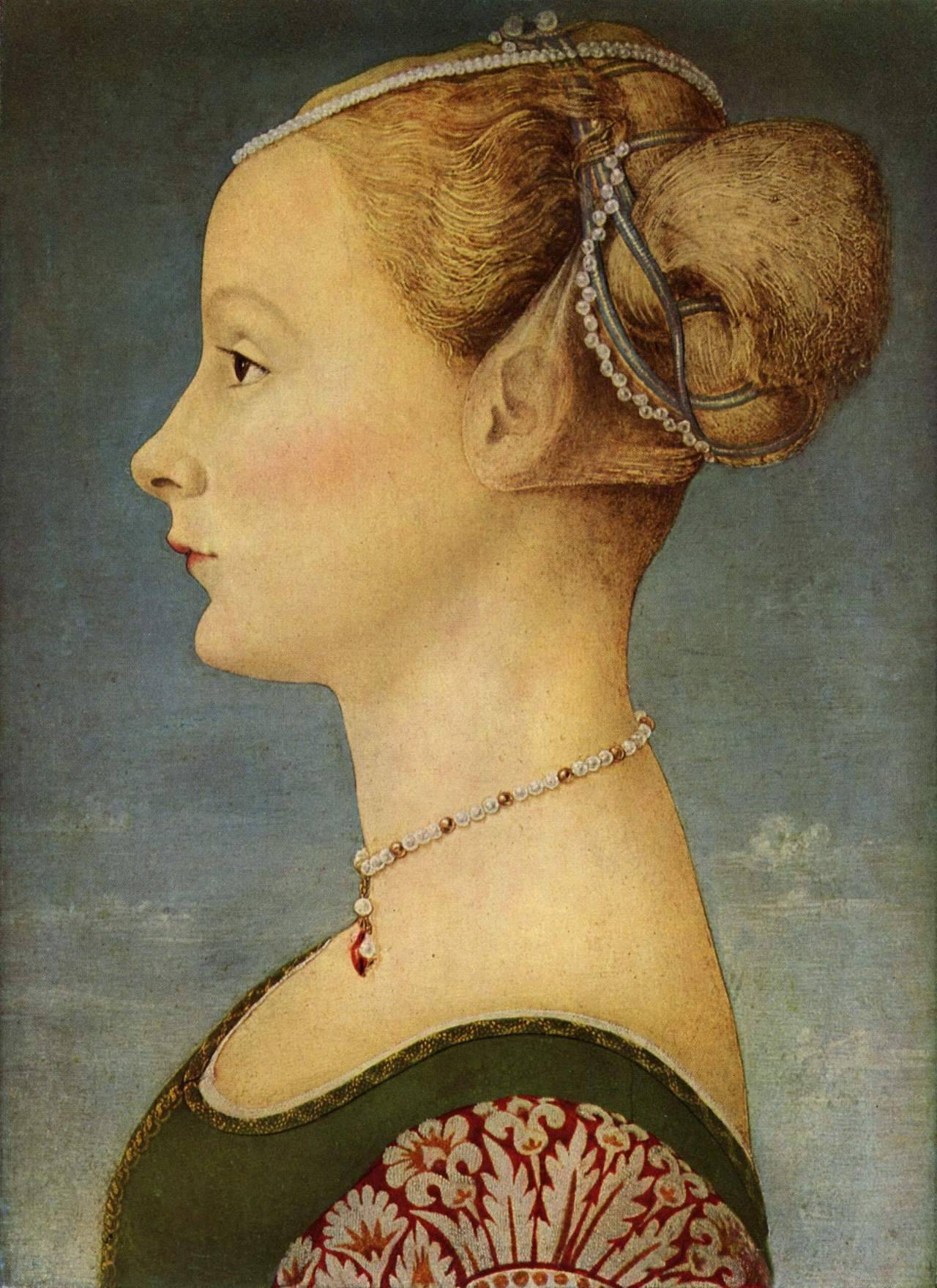 ilbluprofondodelmare:PIERO DEL POLLAIOLO - Ritratto di giovane dama, ca.1470-72