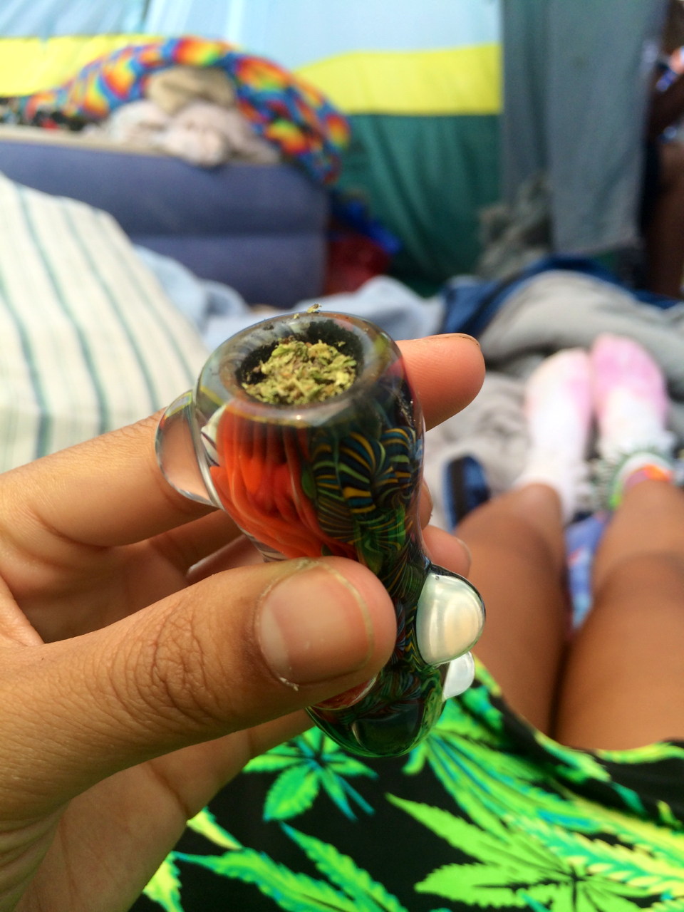 thehighermind:  Bonnaroo chillum chillin in our tent~