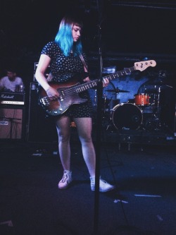 threeche3rs:  Brianna Collins of tigersjaw playing bass during the petalpa set at The Middle East Downstairs, Cambridge, Massachusetts 6/17/14 