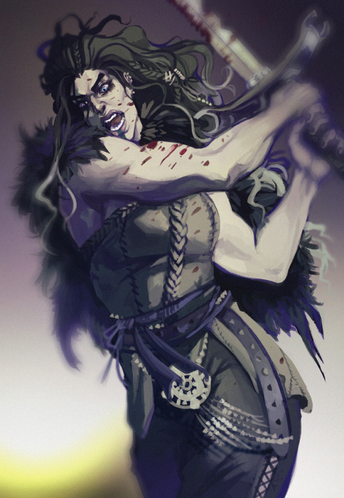 nottmygoblindaughter: tshortik: she would like to rage! [Image Description: Fanart of Yasha of Criti