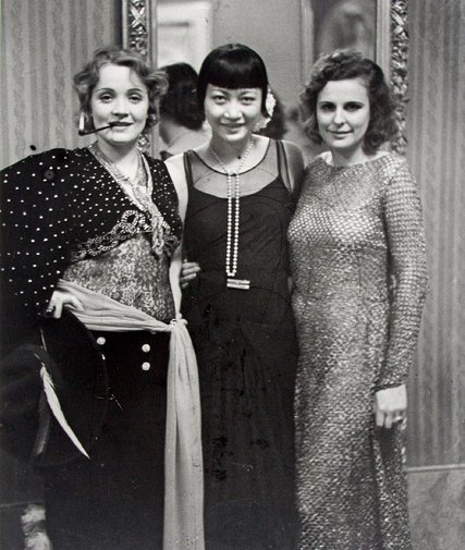 thewisecrackingstwenties:   Marlene Dietrich, Anna May Wong and Leni Riefenstahl at Pierre Ball; by 