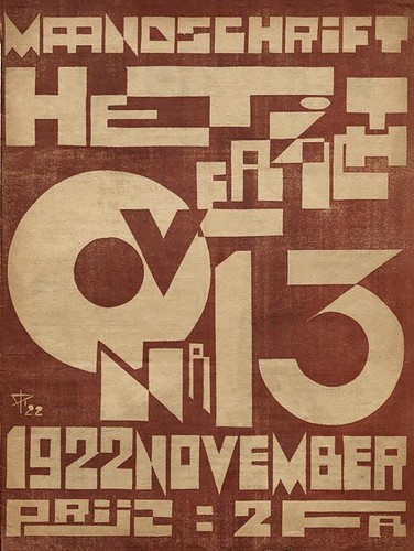 PEETERS, Jozef. Cover of Het Overzicht, Nº 13, Nov. 1922. by Halloween HJB Supreme Art Deco typograp