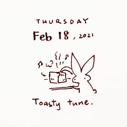 Music to my tummy#abunaday #daily #bunny #doodle #bread #asmr #toasty #一日一兔 #面包曲 #新鲜面包之歌 #artistonin