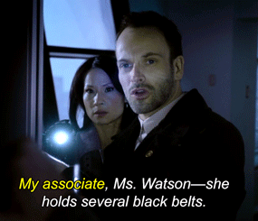 crazyfuzzyedges:Elementary Meme || Appellation (1/?)↳ Sherlock introducing Joan