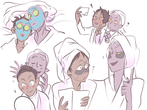 whumpbby:hardlynotnever:I want a funny/cute episode where lance and lotor both meet up on a spa colo