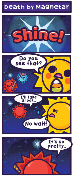 cosmicfunnies:Starry spooky greetings!Here’s a comic on the most powerful magnets in the universe: M