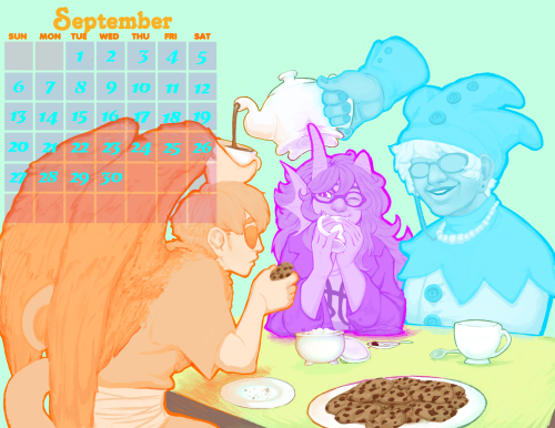 my second piece for the 2020 homestuck calendar! a spritely little tea party if i dont say so myself