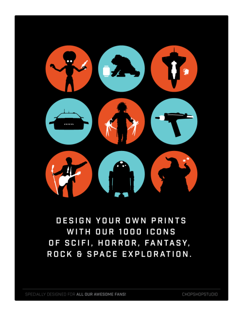 Personalized Pop Icon Prints let you choose references from scifi, horror, fantasy and rock! http://