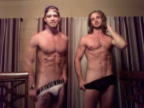 hotgayness:  Dustin McNeer from America’s Next Top Model Cycle 22 shows of on webcam with his buddy Jason Summerfield. He has gives his semi-hard cock a tug and shows us a peek! Email me for more xandervampireslayer@gmail.com Part 3 more cumming soon