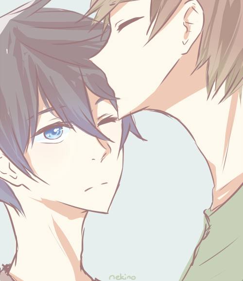 Uh so got some requests for the kiss meme and I thought it said makoharu + forehead (which it didn&r