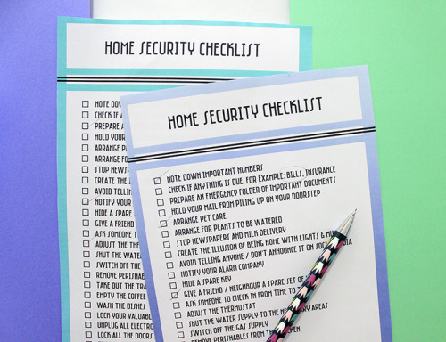 thecraftables: Security Checklists To Use Before Travelling! Every time I leave for a trip, I have a