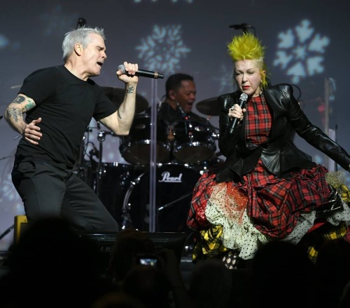 punkrockhistory:  Henry Rollins and Cyndi Lauper Sing Black Flag’s “Rise Above”, Home for the Holidays benefit concert, Los Angeles, December 10, 2019. Photos by Kevin Winter.  #punk #punks #punkrock #punksnotdead #oldschoolpunk #henryrollins #CyndiLauper