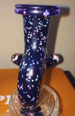 princessdabber:  couldn’t capture this rig’s beauty tonight but !!! so so dreamy with a purple rain mouthpiece, tiny wigwag millies and large slightly see~through disc (not pictured) 🌙🌟🌌