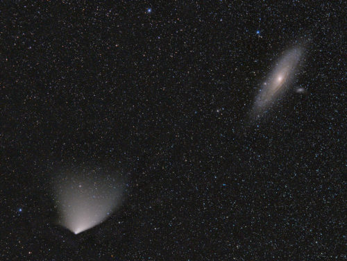 n-a-s-a: Comet PANSTARRS and the Andromeda Galaxy Image Credit &amp; Copyright: Pavel Smilyk