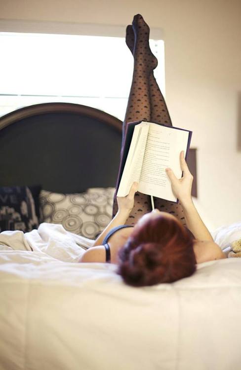 heygingergirl:  Lovely. Now if someone would just take that book and set it off to the side, spread my legs and tie them back and down on either side of my head…preparing me… then I would say that this Sunday is off to a really great start…
