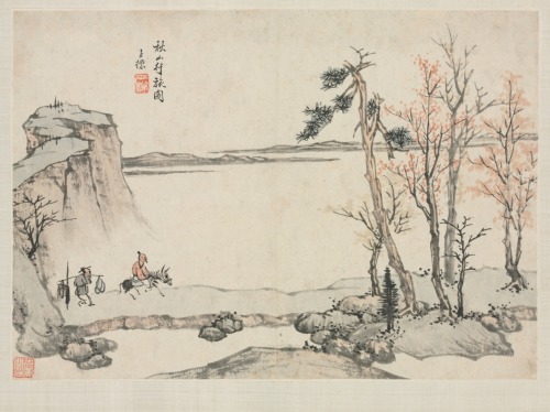 Landscape Album in Various Styles: Traveling in Autumn Mountains, Zha Shibiao, 1684, Cleveland Museu