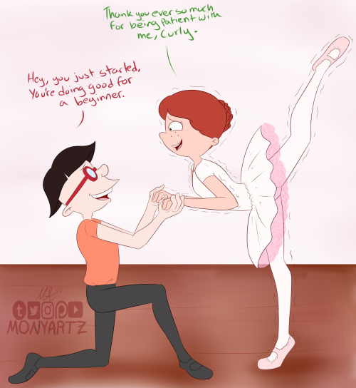 monyartz:Ballet trio, ballet trio, ballet trioThe ballet instructor paired the two troublemakers (fr