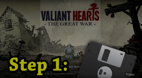 “Welcome to JonTron’s How To Play Valiant Hearts; uh Step 1: Order the floppy disc from 