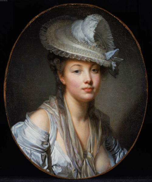 beautifuloldthings:  The White Hat — Jean-Baptiste Greuze Rococo, 1780 