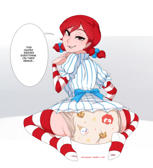 merunyaa:Wendy’s mascot being condescending with messy diaper saying lets just say my diaper is fill