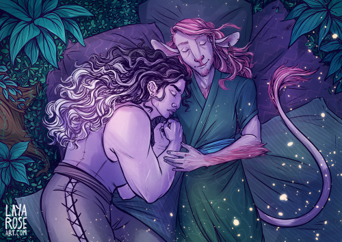 infernallegaycy:layaart:I can’t handle how soft these two are ;_;[id: an illustration of yasha