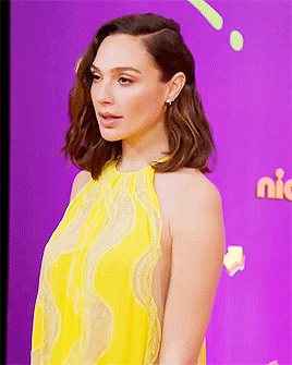 dailygalgifs:Gal Gadot at the Press Room for the Nickelodeon Kids Choices Awards 2021