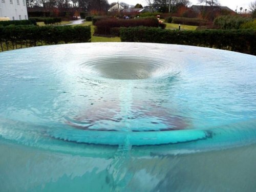 hasana-chan:  thefuuuucomics:  A vortex water fountain sculpture called Charybdis, created by artist William Pye. The fountain sits in front of the Seaham Hall Hotel in County Durham in the UK.  WOW