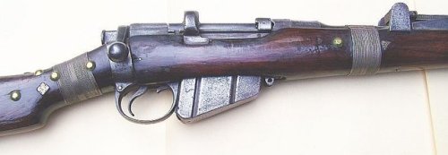 Arab decorated Lee Enfield bolt action rifle.