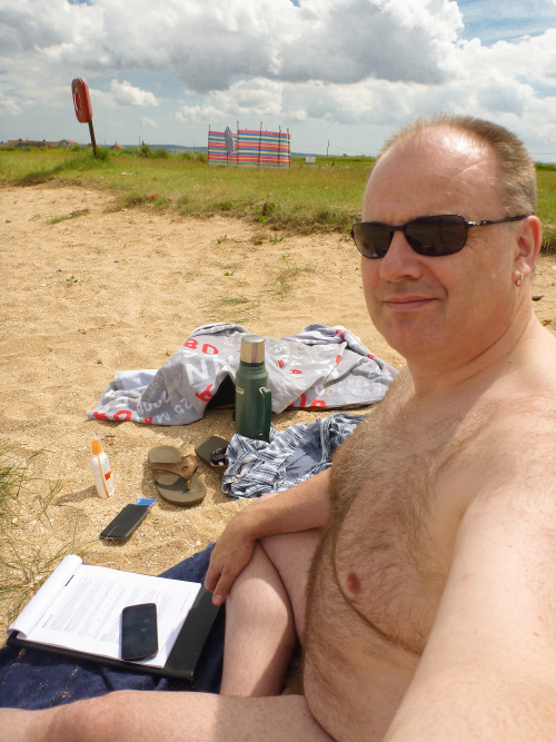 Working on the beach, naked, a couple of years ago. Name that beach&hellip;